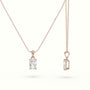 Radiant Cut Solitaire Diamond Pendant — Rose Gold