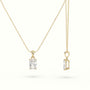 Radiant Cut Solitaire Diamond Pendant — Yellow Gold