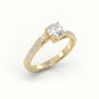 Round-Cut Diamond 4 Prongs Designer Engagement Ring — Yellow Gold