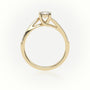 Round-Cut Diamond 4 Prongs Designer Engagement Ring — Yellow Gold
