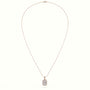 Emerald Cut Solitaire Halo Diamond Pendant — Rose Gold
