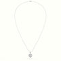 Heart Cut Solitaire Halo Diamond Pendant — White Gold