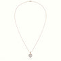 Heart Cut Solitaire Halo Diamond Pendant — Rose Gold