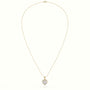 Heart Cut Solitaire Halo Diamond Pendant — Yellow Gold