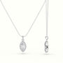 Marquise Cut Solitaire Halo Diamond Pendant — White Gold
