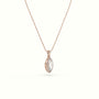 Marquise Cut Solitaire Halo Diamond Pendant — Rose Gold