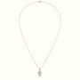 Marquise Cut Solitaire Halo Diamond Pendant — Rose Gold