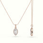 Marquise Cut Solitaire Halo Diamond Pendant — Rose Gold