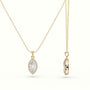 Marquise Cut Solitaire Halo Diamond Pendant — Yellow Gold