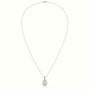 Oval Cut Solitaire Halo Diamond Pendant — Rose Gold