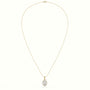 Oval Cut Solitaire Halo Diamond Pendant — Yellow Gold