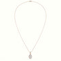 Pear Cut Solitaire Halo Diamond Pendant — Rose Gold