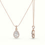 Pear Cut Solitaire Halo Diamond Pendant — Rose Gold