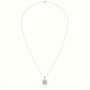 Ascher Cut Solitaire Halo Diamond Pendant — White Gold