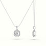 Ascher Cut Solitaire Halo Diamond Pendant — White Gold