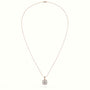 Ascher Cut Solitaire Halo Diamond Pendant — Rose Gold