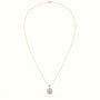 Ascher Cut Solitaire Halo Diamond Pendant — Yellow Gold