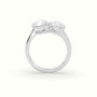 Oval & Pear Toi Moi Ring — White Gold