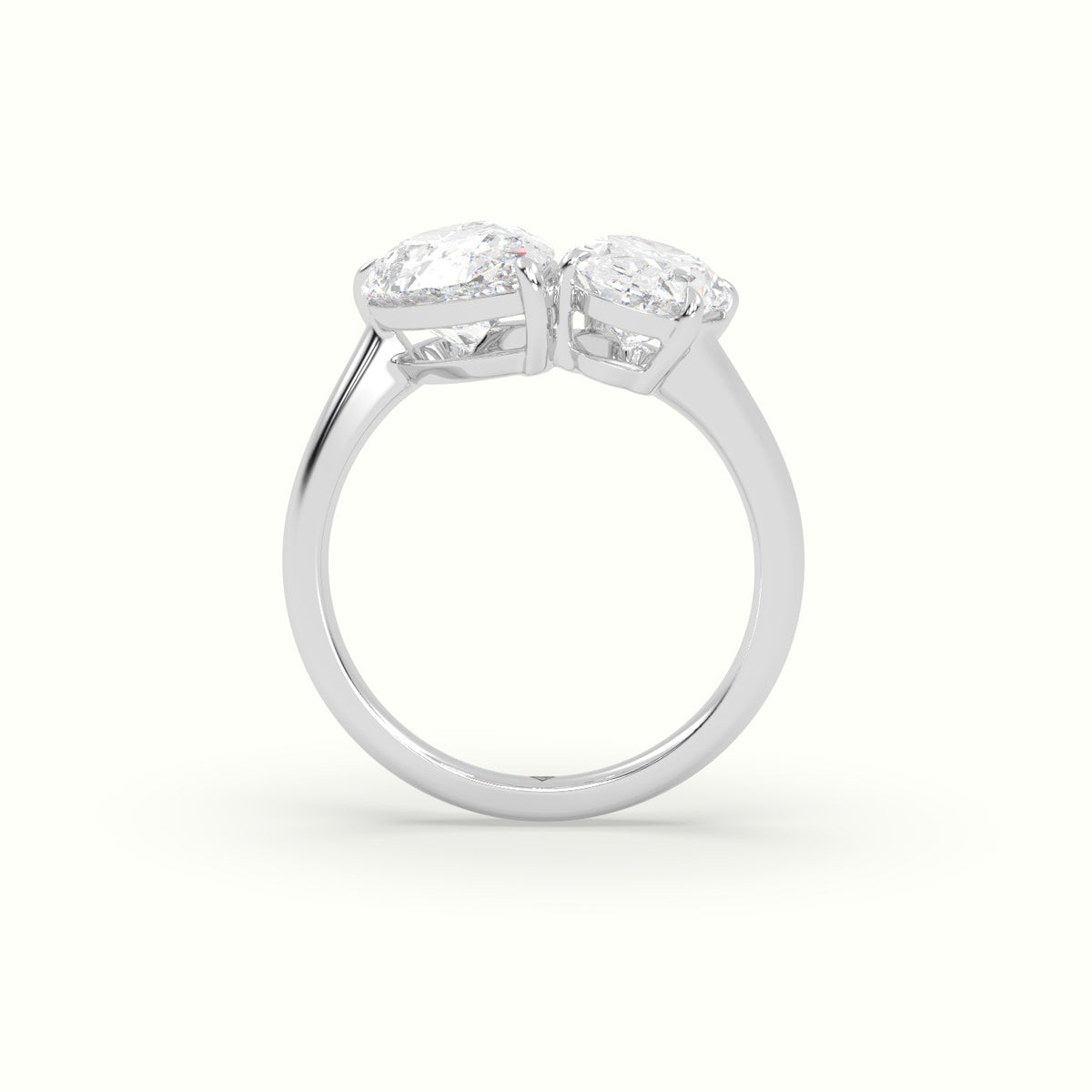 Oval & Pear Toi Moi Ring — White Gold