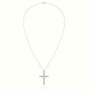Round Diamond Cross Pendant Necklace — White Gold