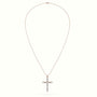 Round Diamond Cross Pendant Necklace — Rose Gold