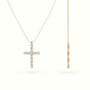 Round Diamond Cross Pendant Necklace — Yellow Gold