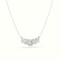 Oval Diamond Prong Setting Pendant Necklace — White Gold