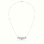 Oval Diamond Prong Setting Pendant Necklace — White Gold