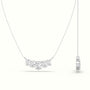 Oval Diamond Prong Setting Pendant Necklace — White Gold