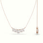 Oval Diamond Prong Setting Pendant Necklace — Rose Gold