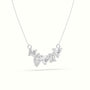 Mixed Diamond Prong Setting Pendant Necklace — White Gold