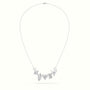 Mixed Diamond Prong Setting Pendant Necklace — White Gold