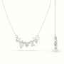 Mixed Diamond Prong Setting Pendant Necklace — White Gold
