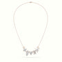 Mixed Diamond Prong Setting Pendant Necklace — Rose Gold