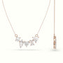 Mixed Diamond Prong Setting Pendant Necklace — Rose Gold