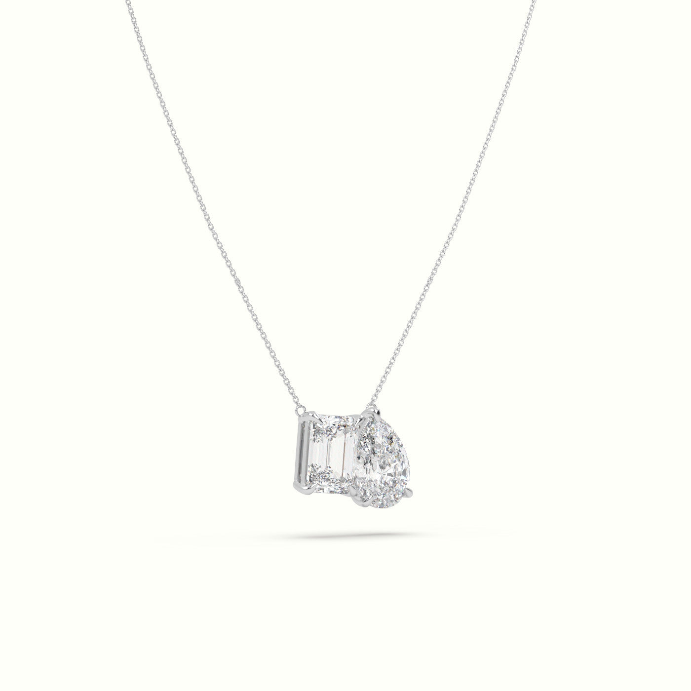 Toi Et Moi Diamond Pendant Necklace — White Gold