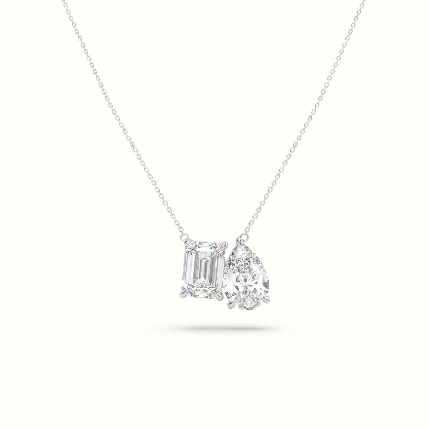 Toi Et Moi Diamond Pendant Necklace — White Gold