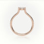 Round Cut Diamond Scallop Setting Designer Engagement Ring — Rose Gold