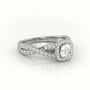 Round Cut Diamond 4 Prongs Infinity Design Engagement Ring — White Gold