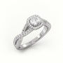 Round Cut Diamond 4 Prongs Infinity Design Engagement Ring — White Gold