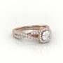 Round Cut Diamond 4 Prongs Infinity Design Engagement Ring — Rose Gold