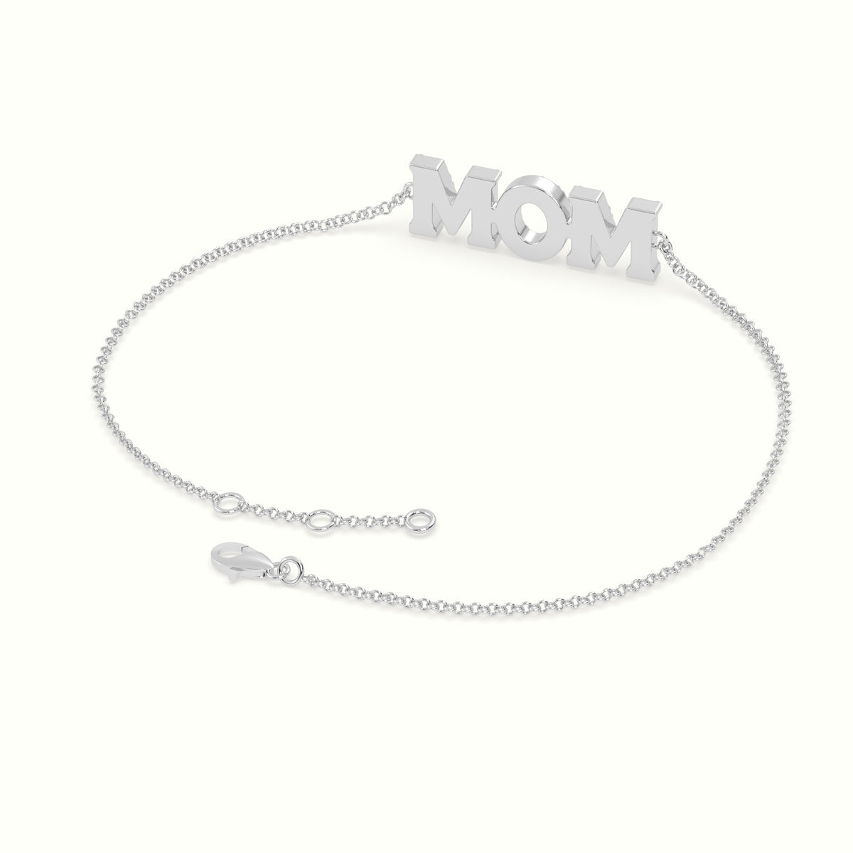 Diamond Mom Bracelet — White Gold