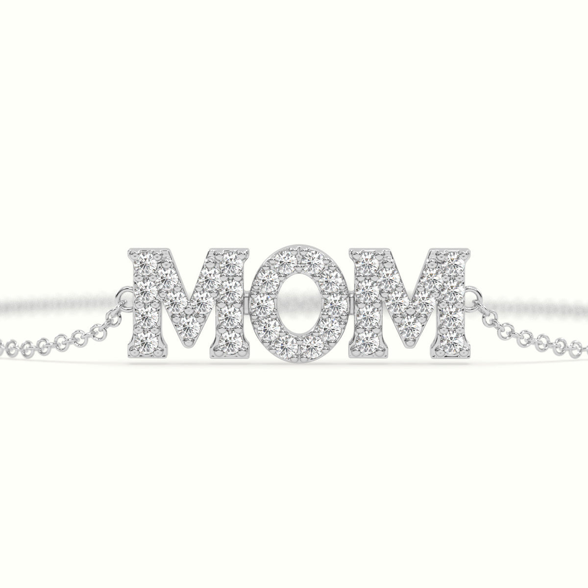 Diamond Mom Bracelet — White Gold