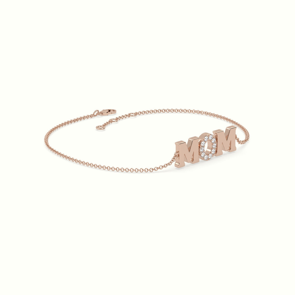 Mom Diamond Bracelet — Rose Gold