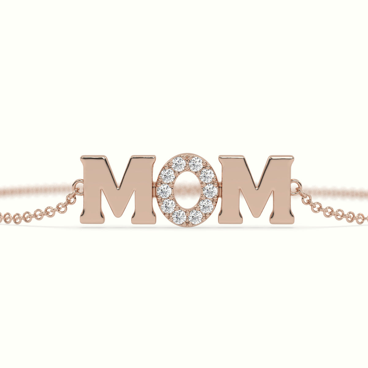 Mom Diamond Bracelet — Rose Gold