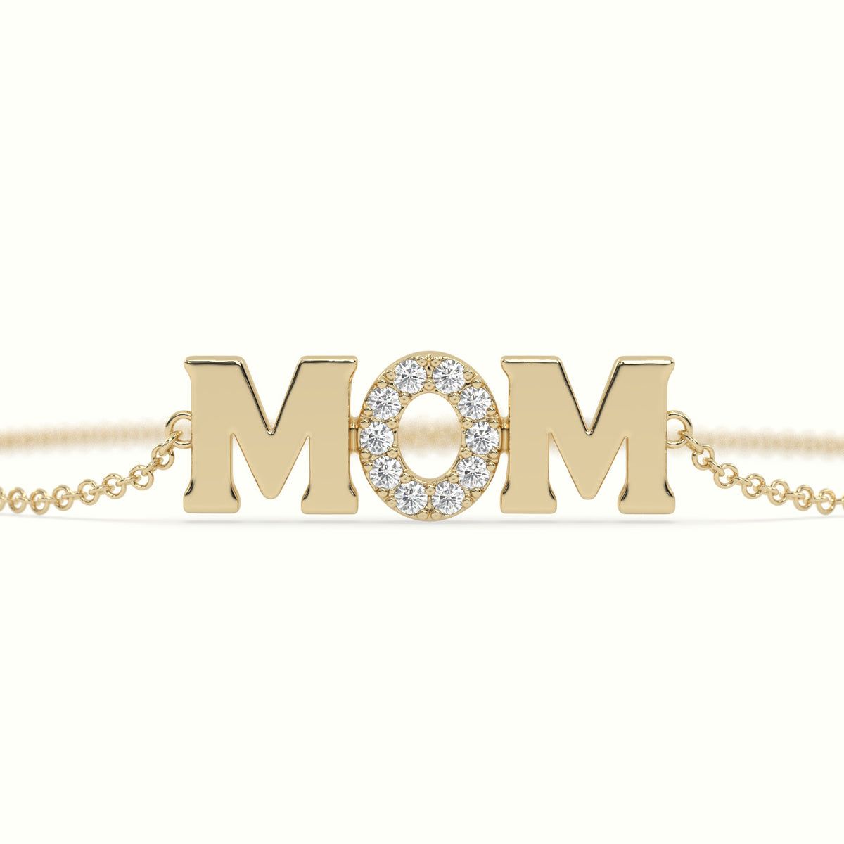 Mom Diamond Bracelet — Yellow Gold