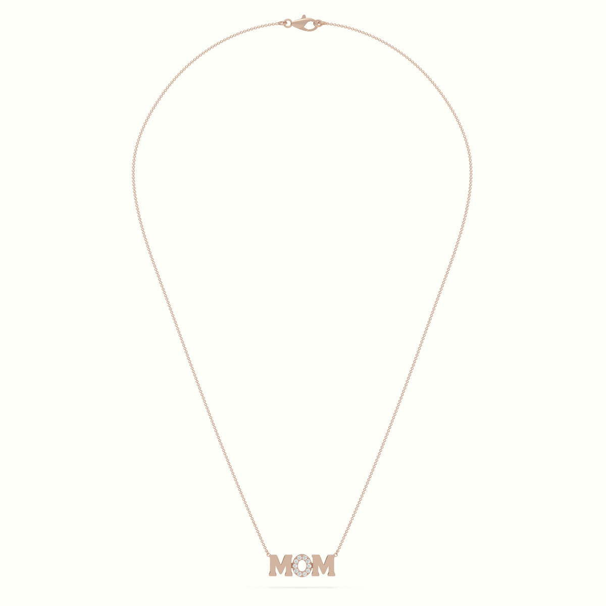 Mom Diamond Necklace — Rose Gold