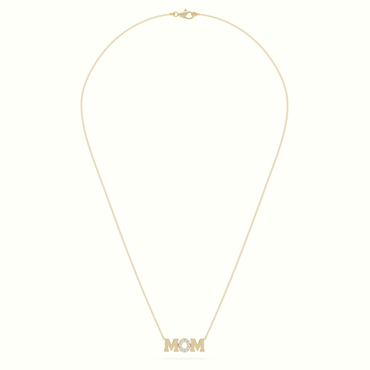 Mom Diamond Necklace — Yellow Gold