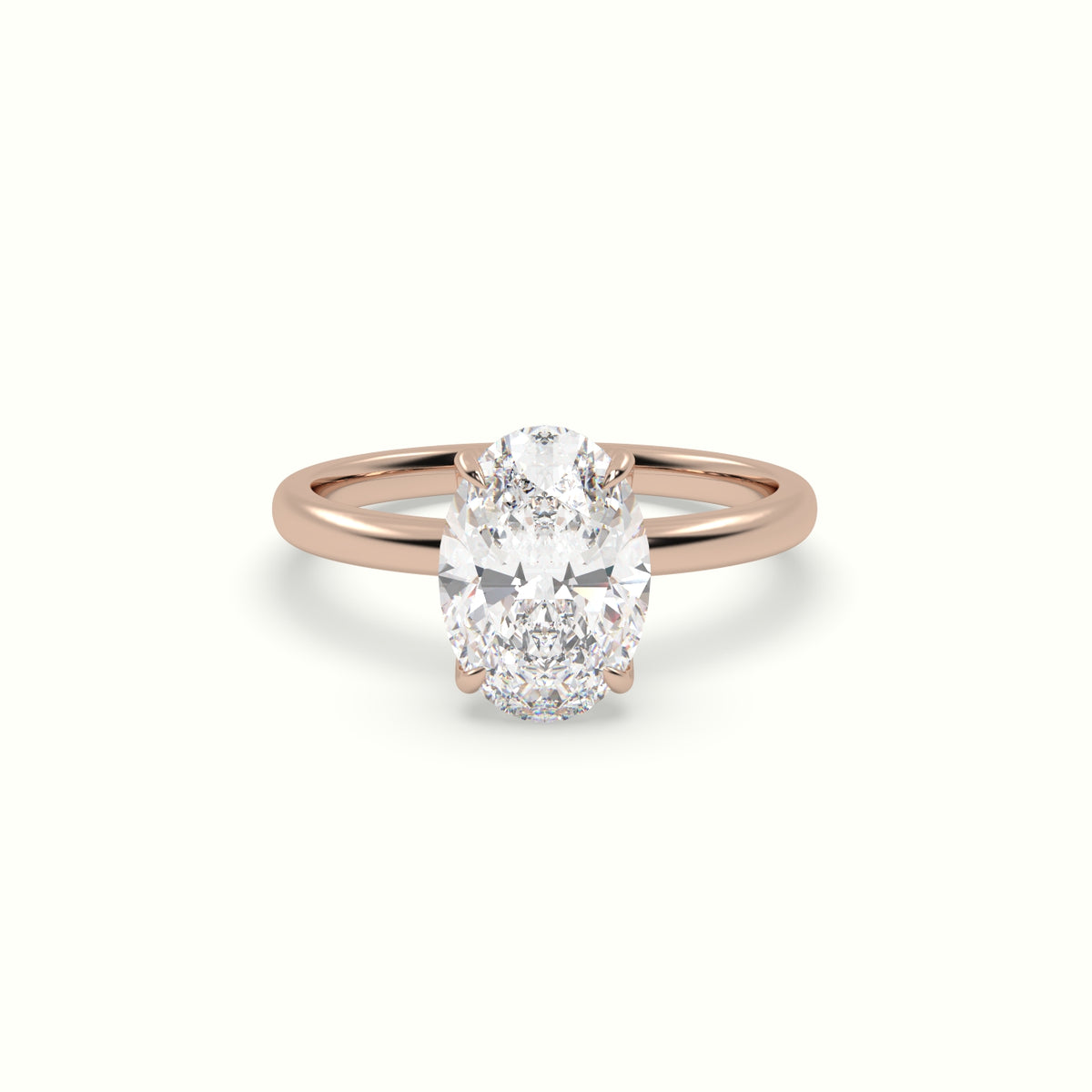 The Tulip Oval Cut 4 Prong Solitaire Diamond Engagement Ring