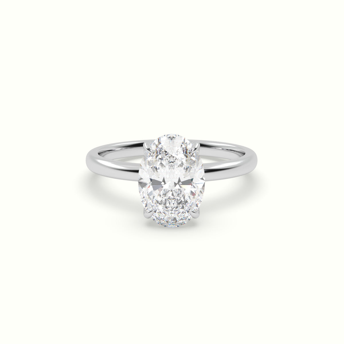 The Tulip Oval Cut 4 Prong Solitaire Diamond Engagement Ring